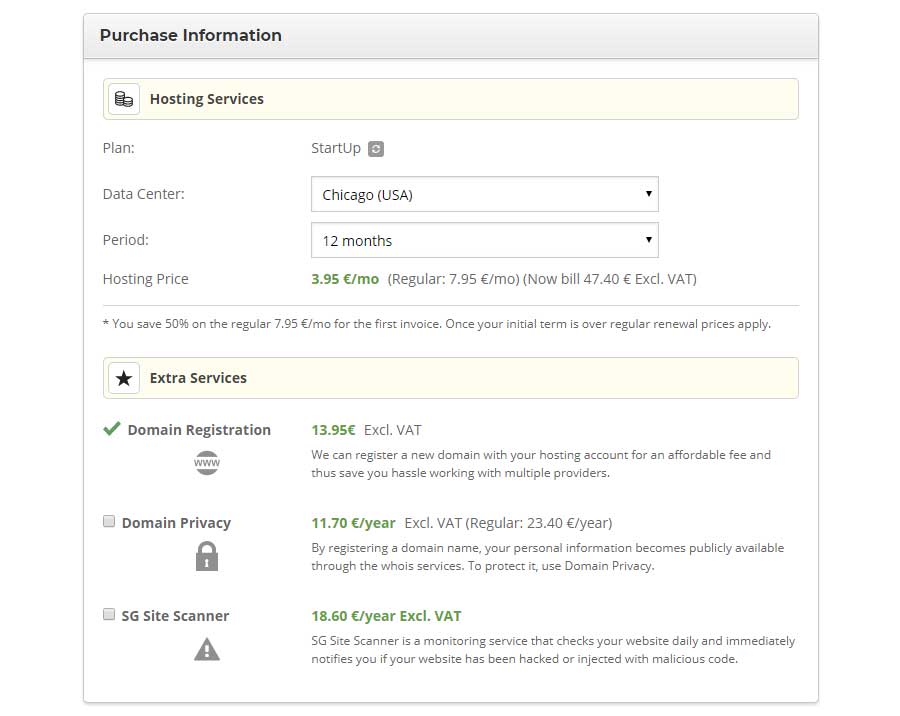 Siteground information