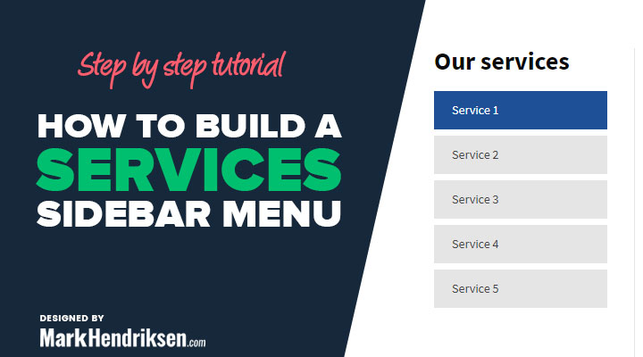 How to build a services sidebar menu