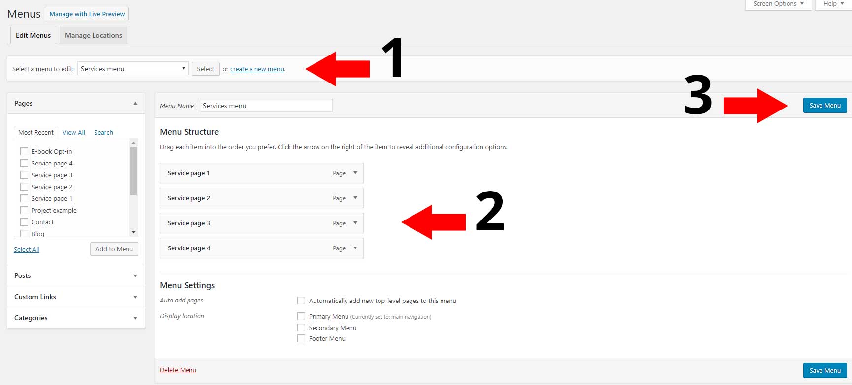 create a sub menu