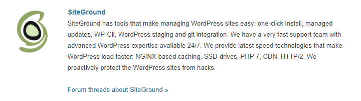 Recommended by WordPress