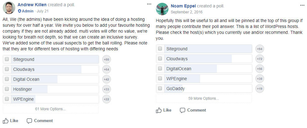siteground number 1 FB poll