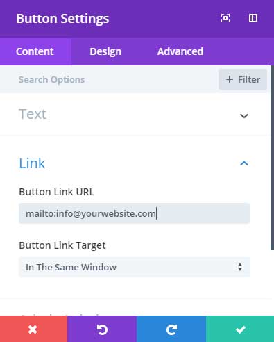 Button mailto link