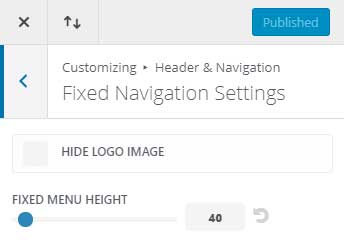 Divi theme logo in fixed navigation bar