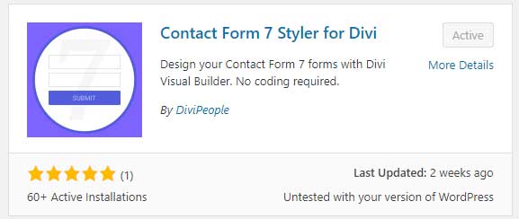 Contact form 7 styler for Divi