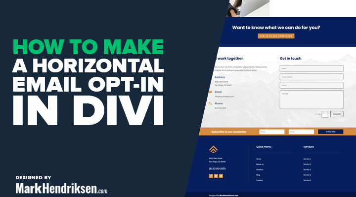 How to make a horizontal opt-in in Div