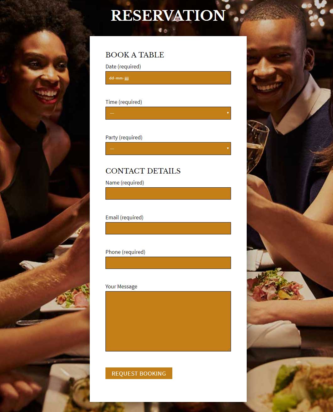 Reservation form