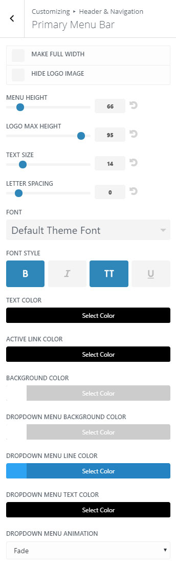Styling the Divi menu bar