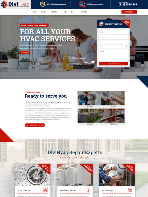 Divi child theme for Hvac companies