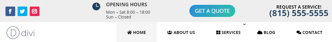 Social icons in custom divi header
