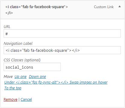 Adding class to social icons