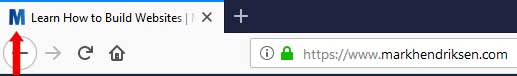 Favicon placement in tab