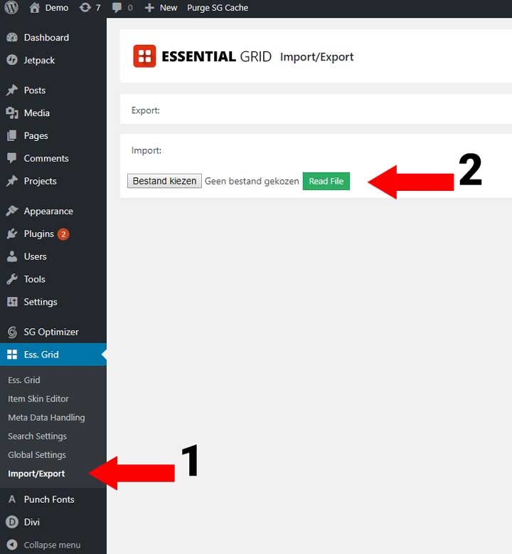 essential grid import