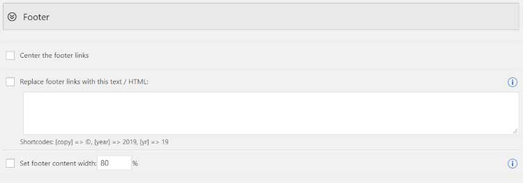 Footer settings