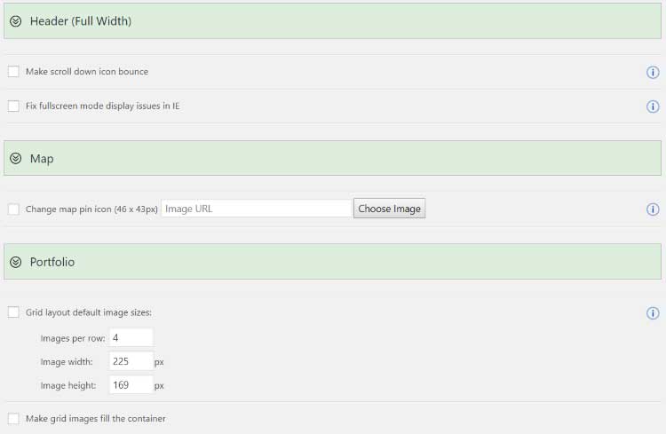 Header full width settings