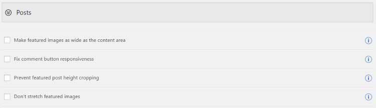 Posts settings