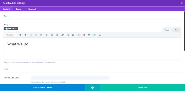 Standard Builder example with Divi Booster