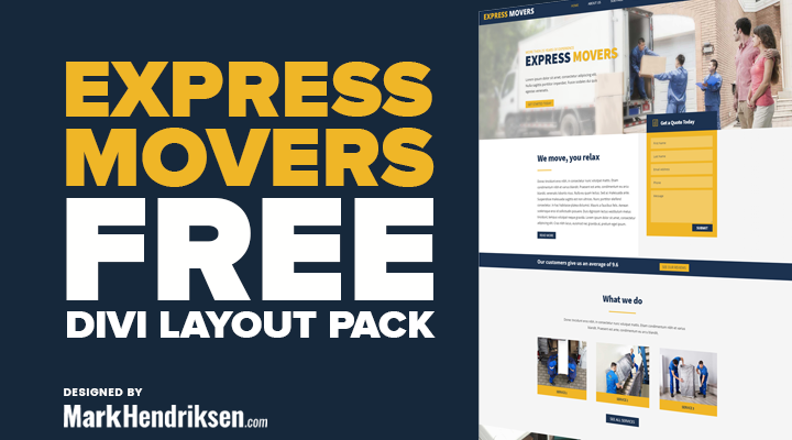 Express movers free Divi layout pack