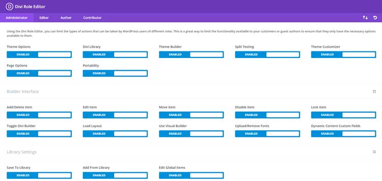 Divi role editor