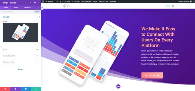 Divi visual builder
