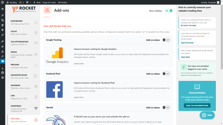 WP Rocket Add-Ons