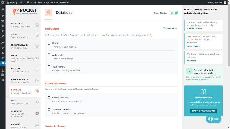 WP Rocket Database