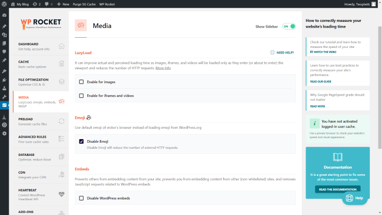 WP Rocket File Optimization 2
