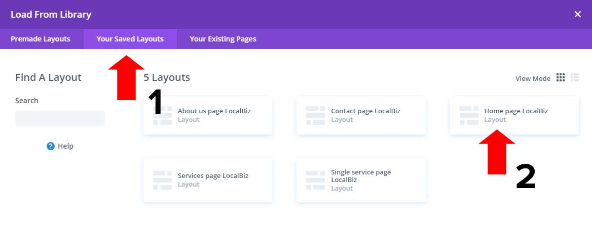 choose premade layout