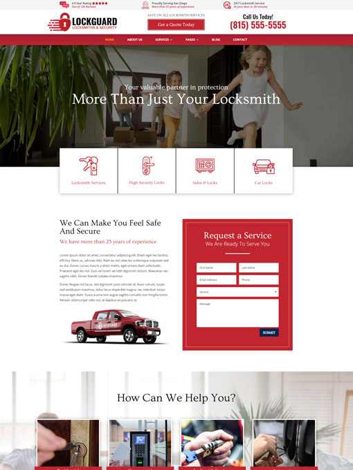 Lockguard Divi child theme for locksmiths