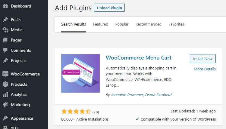 WooCommerce Menu Cart