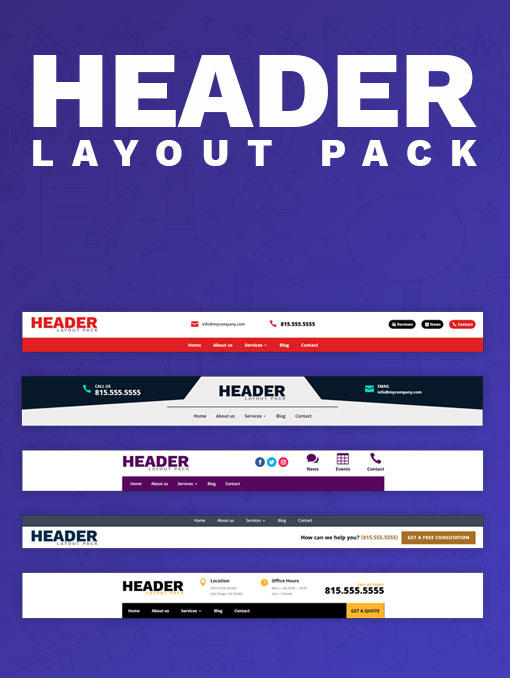 Divi header layout pack
