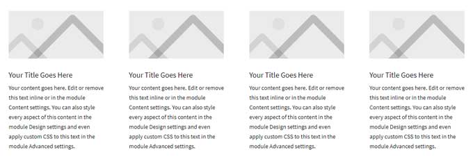 Divi 4 column structure