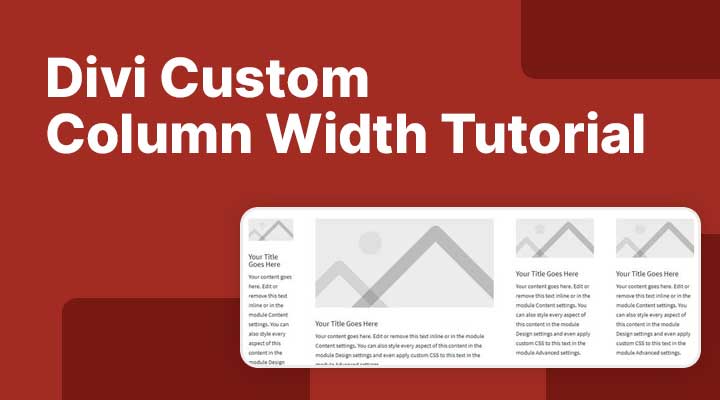 Divi custom column width