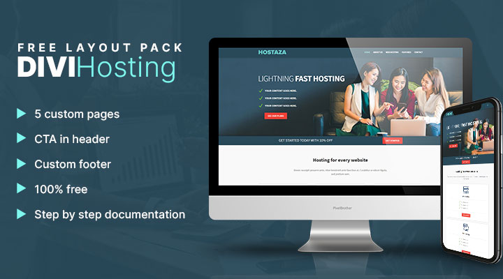 Divi hosting layout pack
