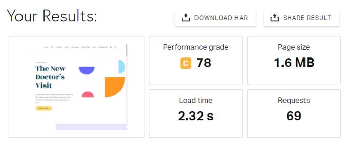 Pingdom before optimization