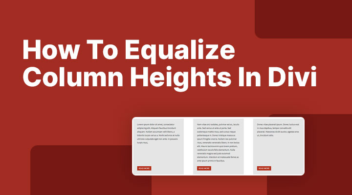 How to equalize column heights in Divi