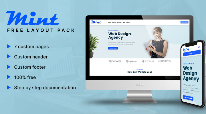 Mint free Divi layout pack for web agencies