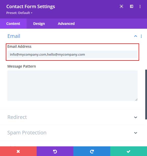 Add multiple email addresses to Divi contact form