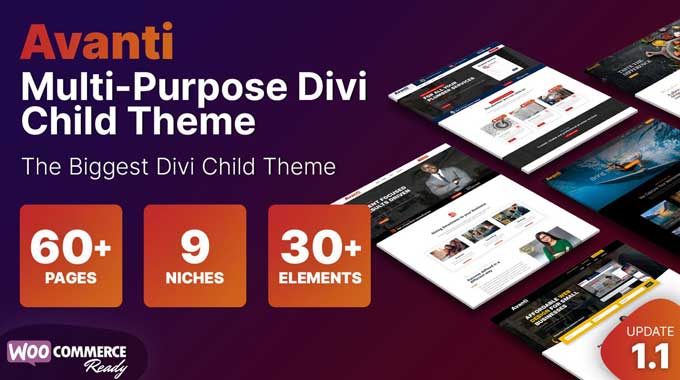 Avanti premium Divi child theme