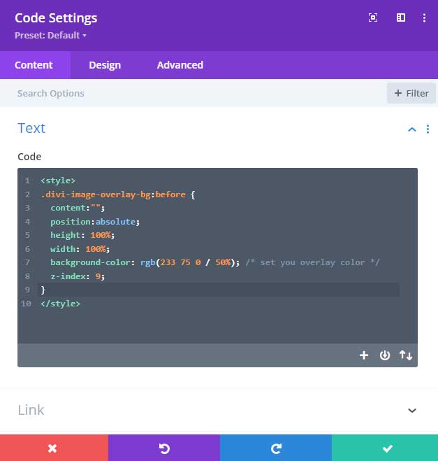 CSS for the code module