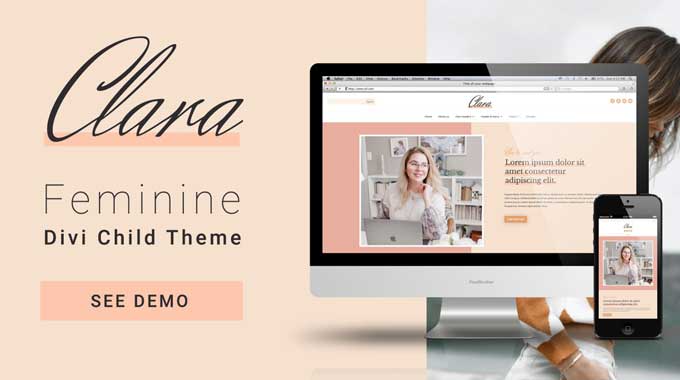 Clara a feminine Divi child theme