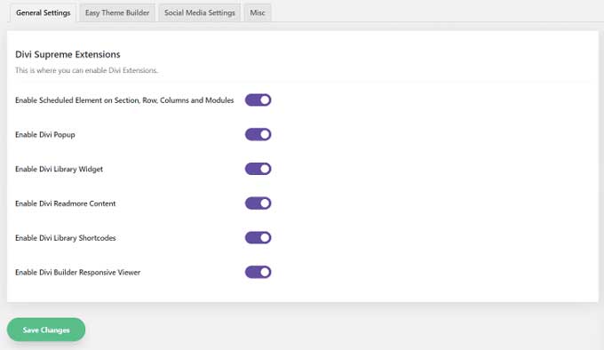 General settings