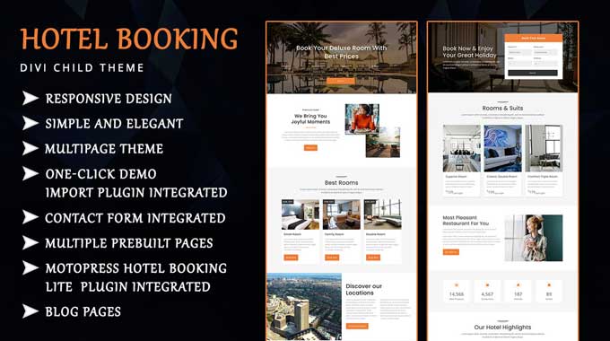 Hotel booking child theme for Divi