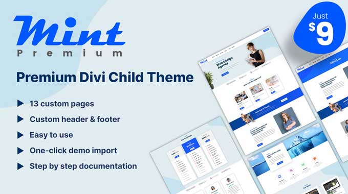 Mint premium Divi child theme