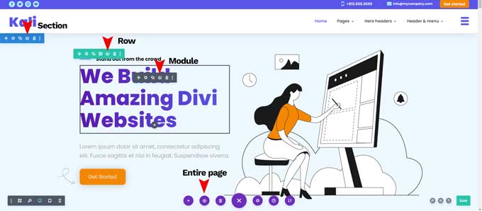 Save a layout, section, row or module to Divi Cloud