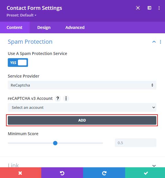 Use a spam protection service in Divi