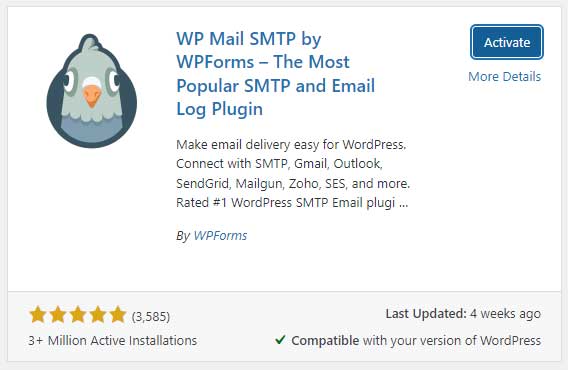 WP Mail SMTP by WPForms installation