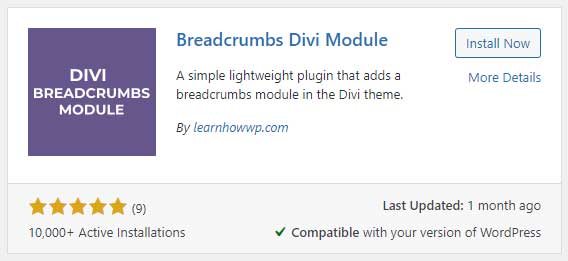 Divi breadcrumbs module