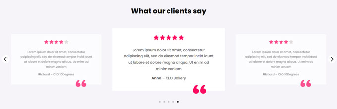 Divi carousel reviews example