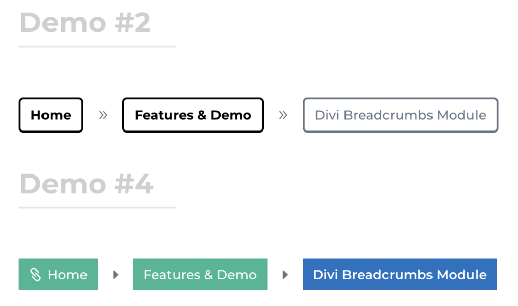 Divi supreme breadcrumbs examples