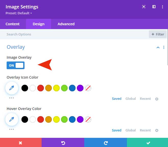 Enable Divi overlay options